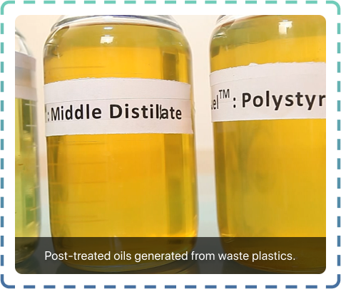 Refined and decontaminated oils generated from waste plastics
